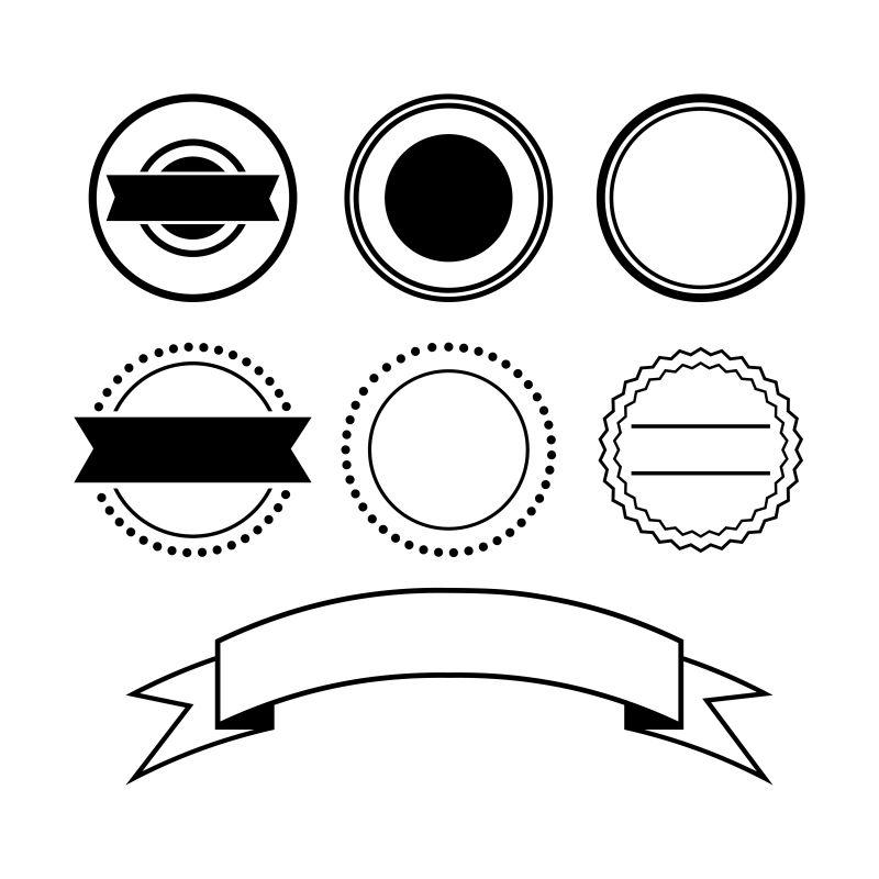 空白的圆形设计的矢量周年纪念徽章