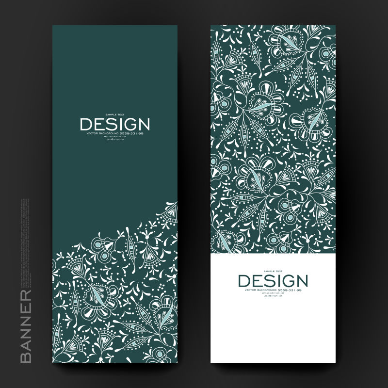 现代设计花卉装饰矢量横幅设计