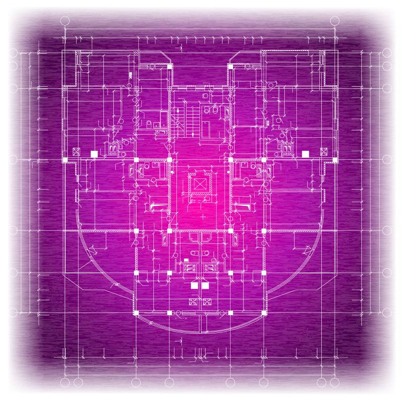 现代建筑工程草图矢量设计