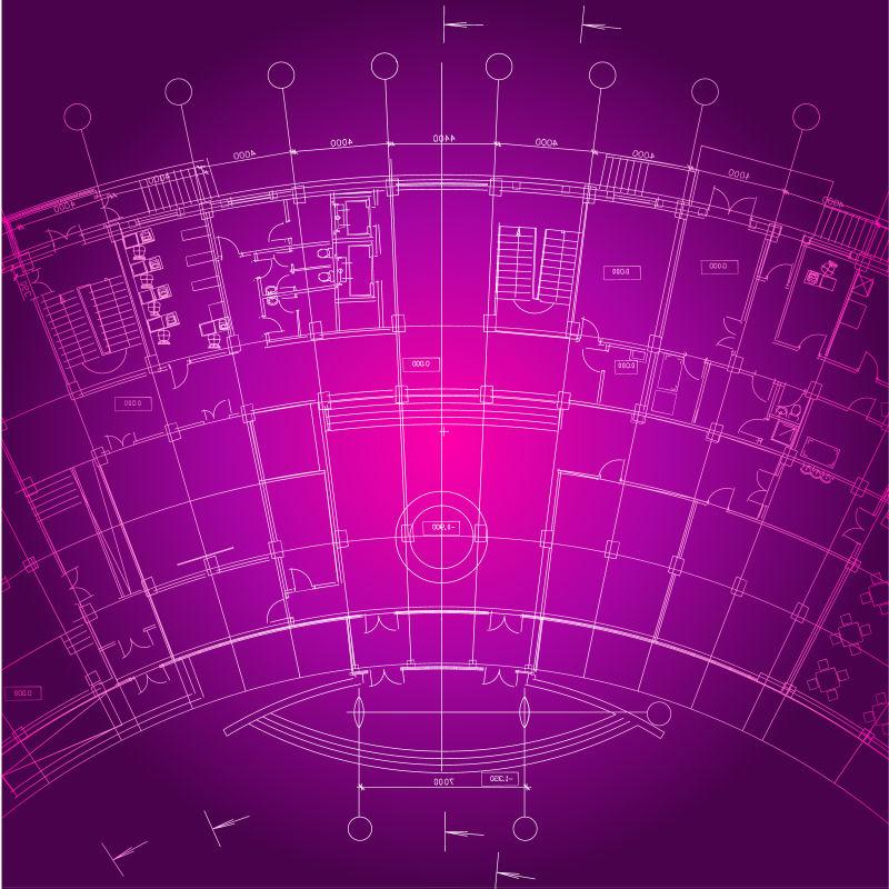 抽象建筑蓝图矢量设计