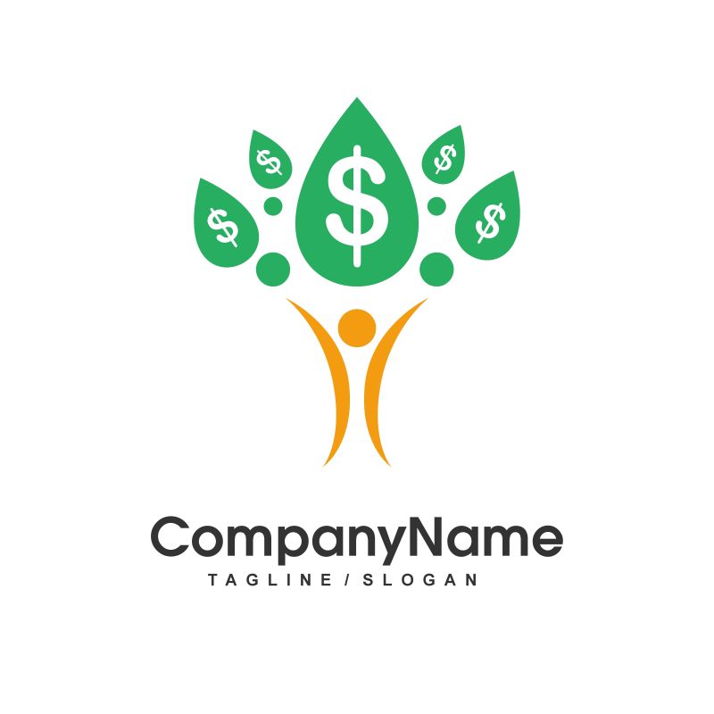 抽象金融标志矢量logo样式设计
