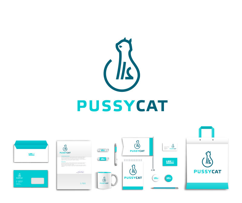 创意可爱的猫标志logo矢量设计