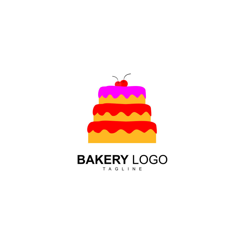 抽象矢量彩色蛋糕标志设计