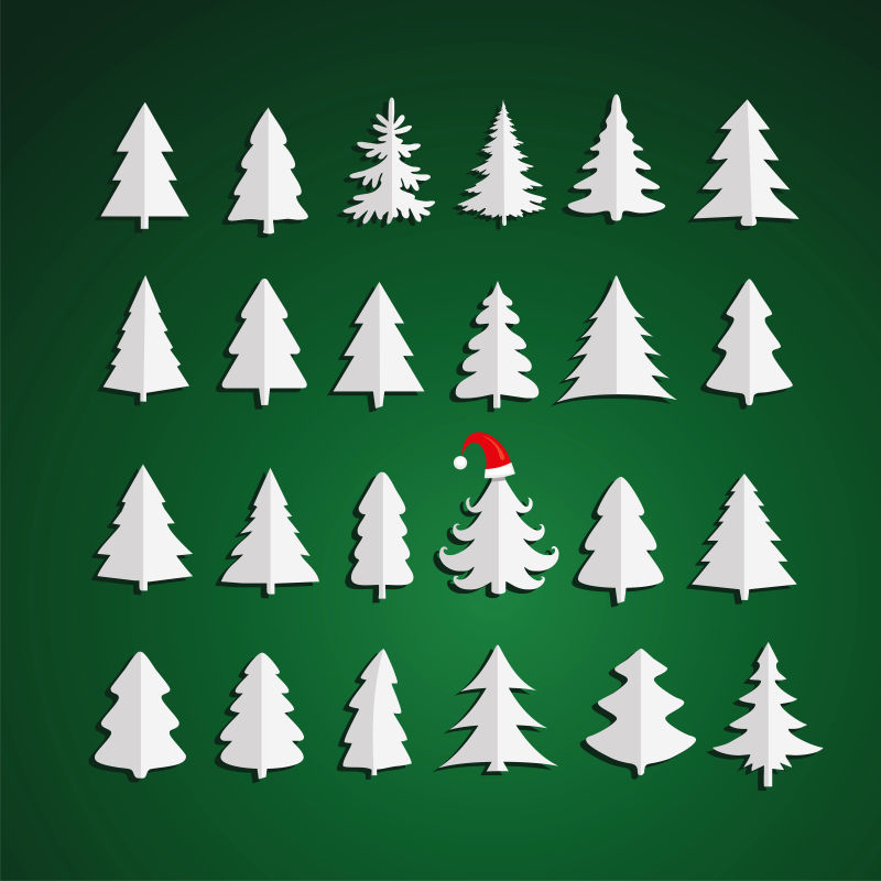 矢量创意白色圣诞树设计