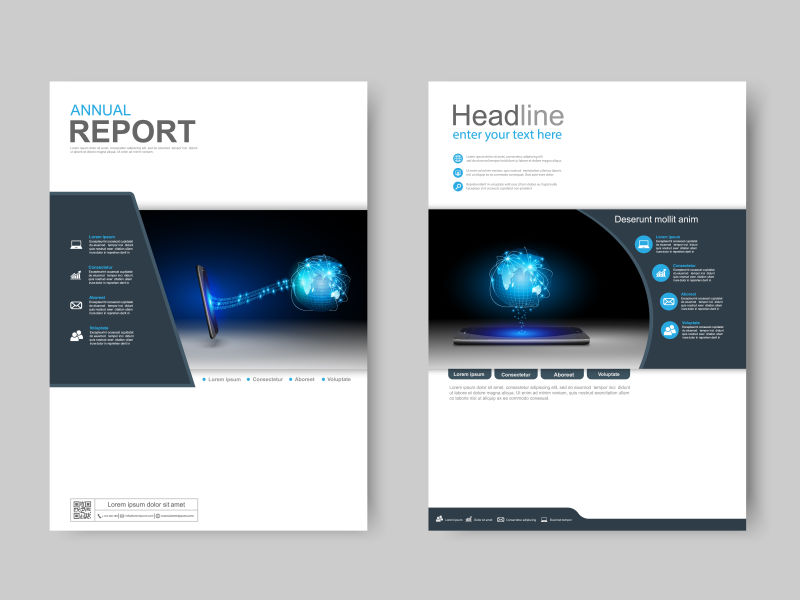 数据宣传册样板矢量设计图
