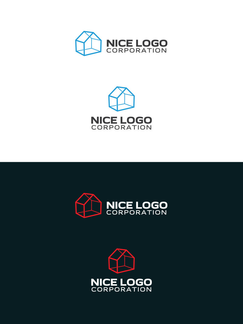 3D房屋图标logo设计矢量