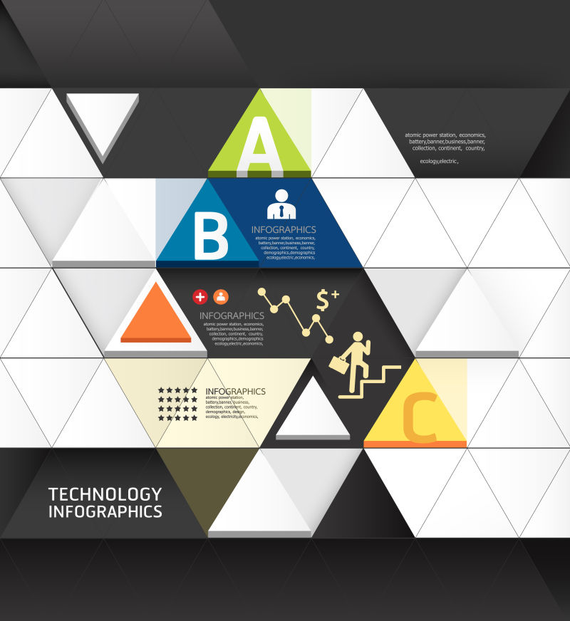 抽象几何信息图表矢量设计图