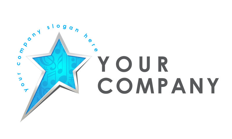 矢量蓝色星星logo设计