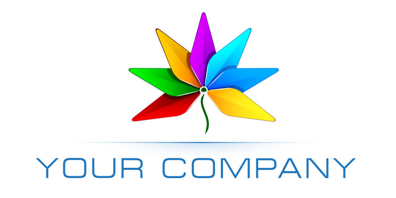 抽象花卉矢量logo设计