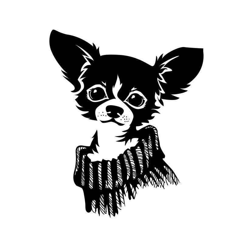 黑色宠物狗狗的矢量插图