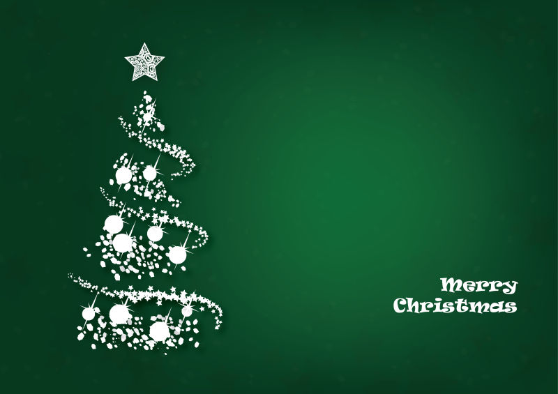 矢量绿色圣诞树设计背景