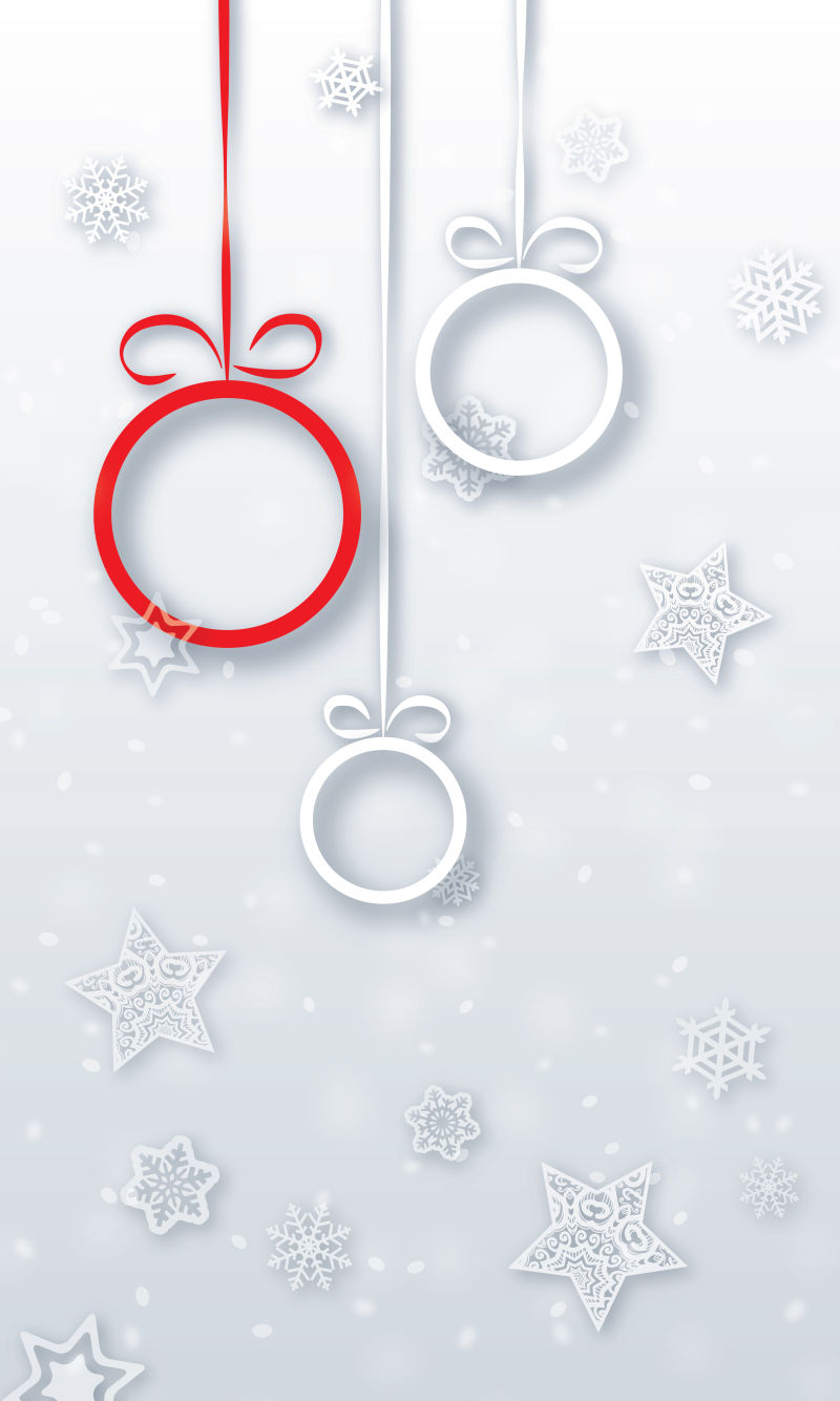 矢量圣诞节雪花饰品元素设计背景