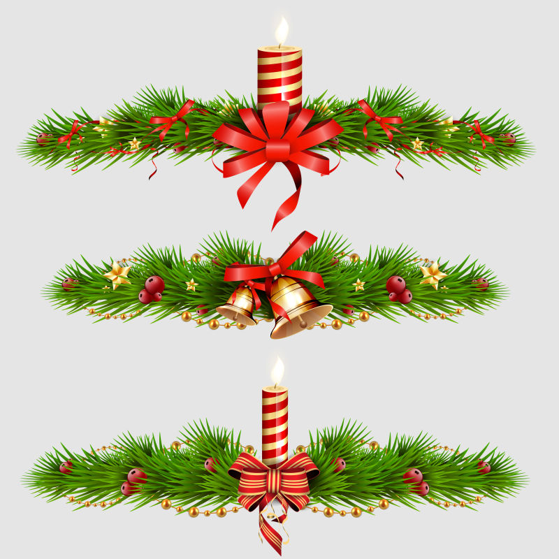 矢量圣诞树枝装饰元素背景
