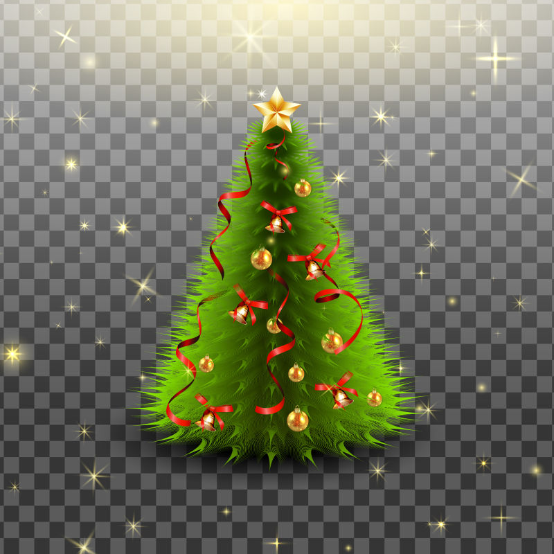 矢量圣诞树装饰元素背景