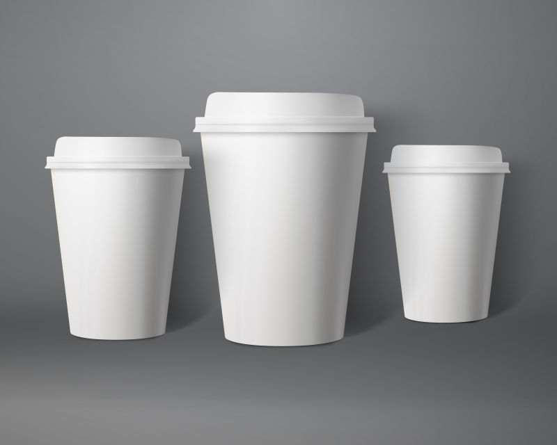 矢量纸质咖啡杯套装设计图