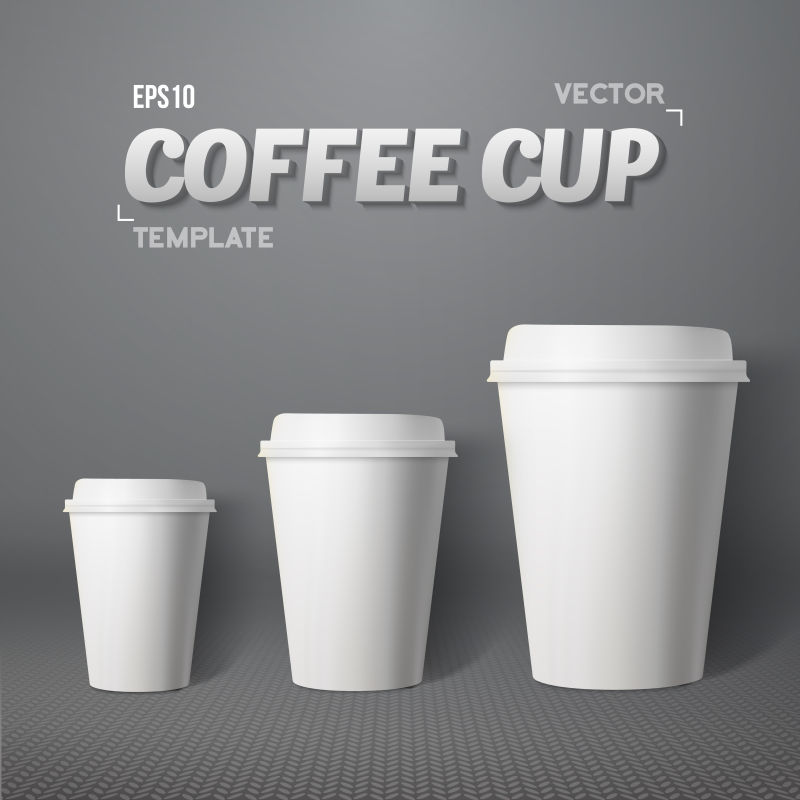 矢量一次性纸质咖啡杯设计图