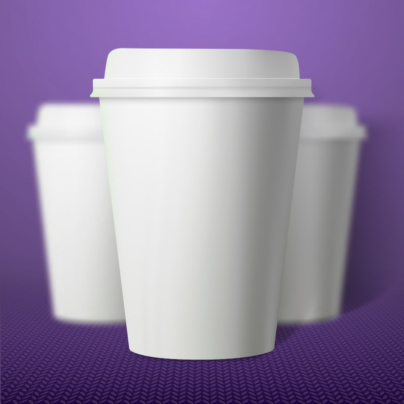 矢量空白图案纸质咖啡杯设计