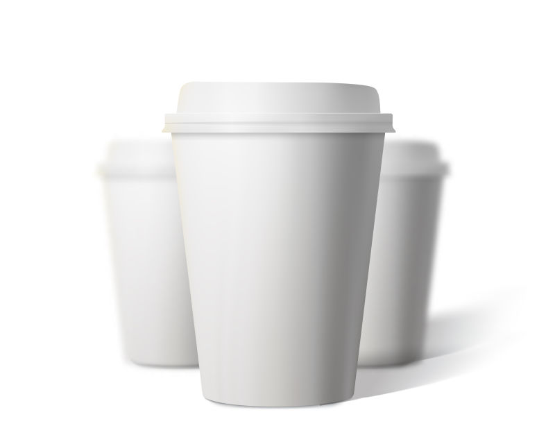 矢量空白图案纸质咖啡杯设计图