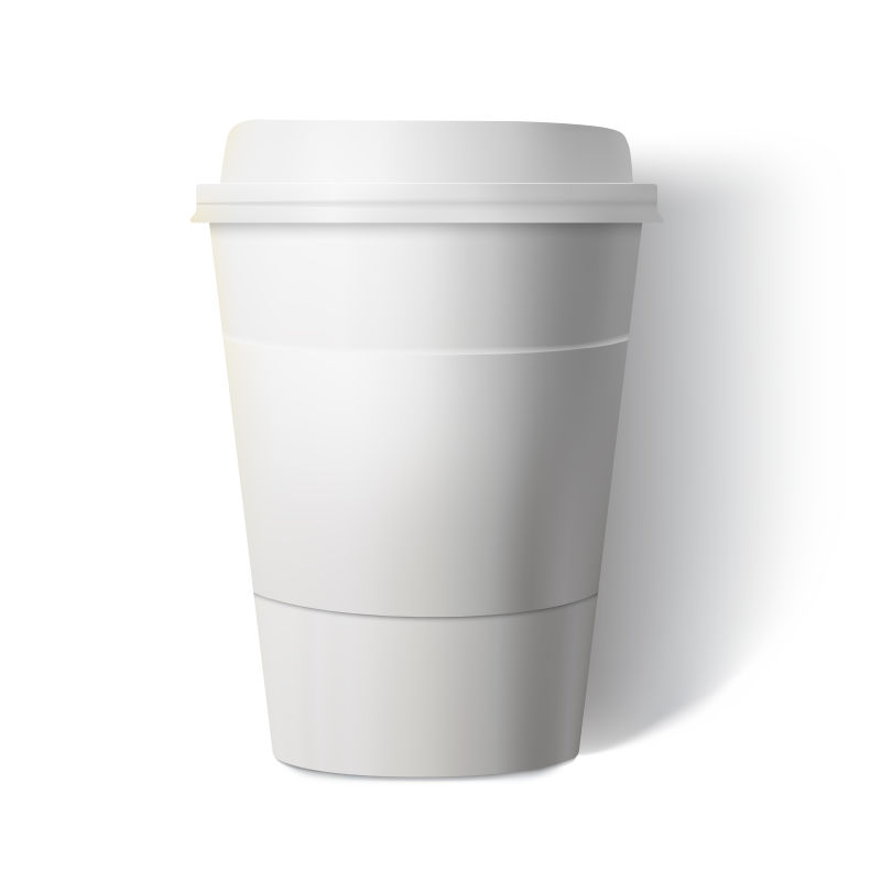矢量奶白色纸质咖啡杯设计图