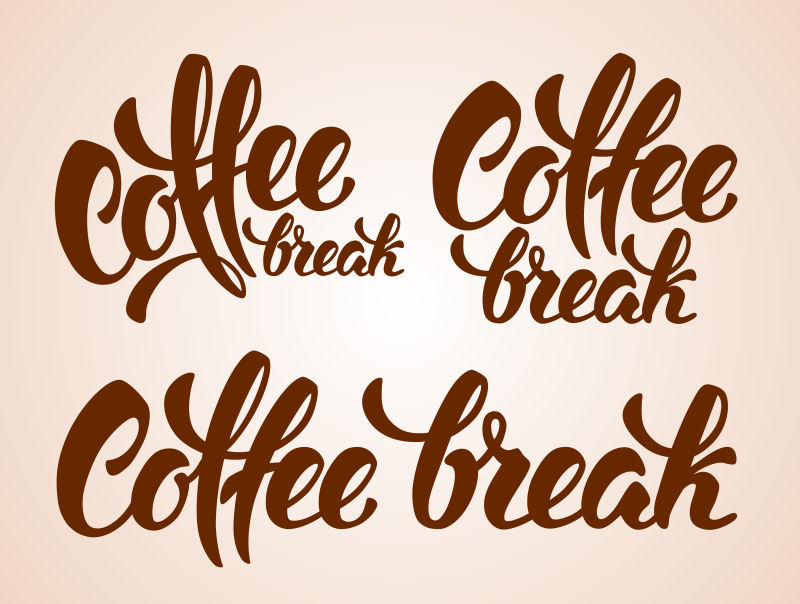 咖啡风格字体矢量设计