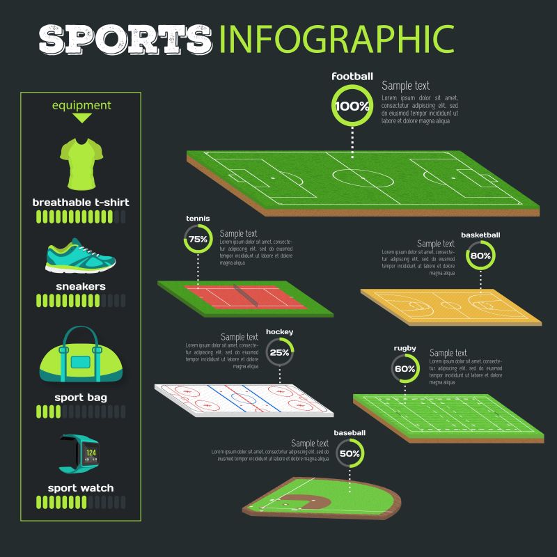 矢量户外运动信息图表设计图