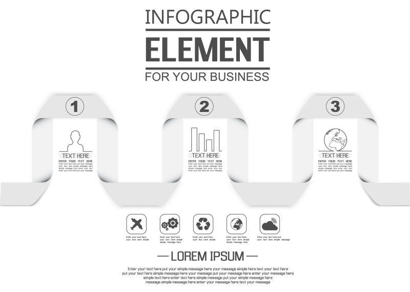 矢量几何图形元素商业信息图表设计