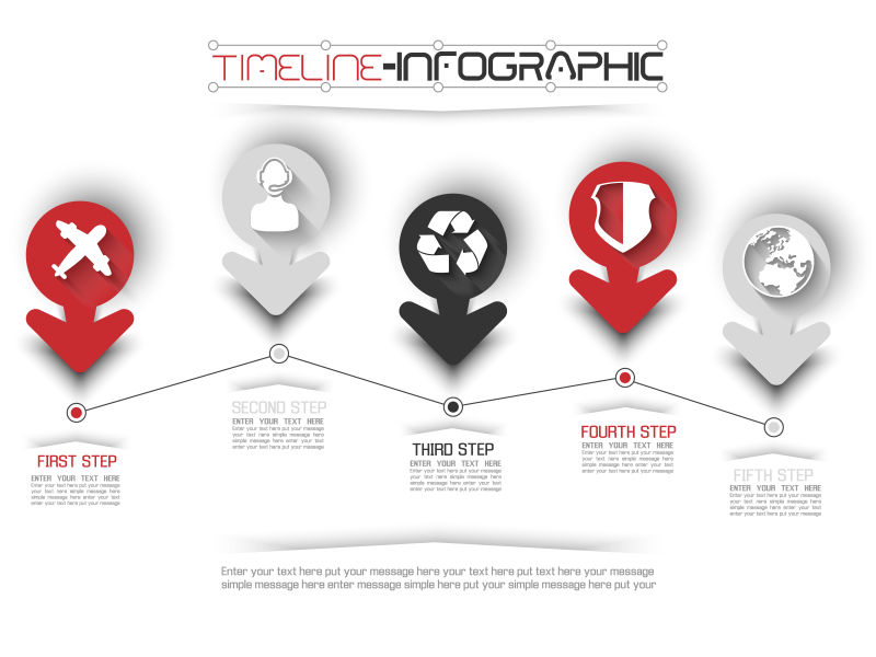 时间线信息图表设计矢量元素
