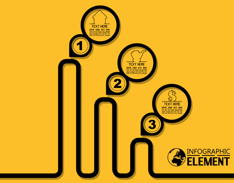 矢量信息图表简单步骤选项设计