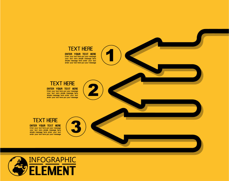 步骤箭头元素信息图表矢量设计