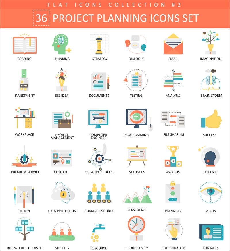 创意矢量项目策划图标设计