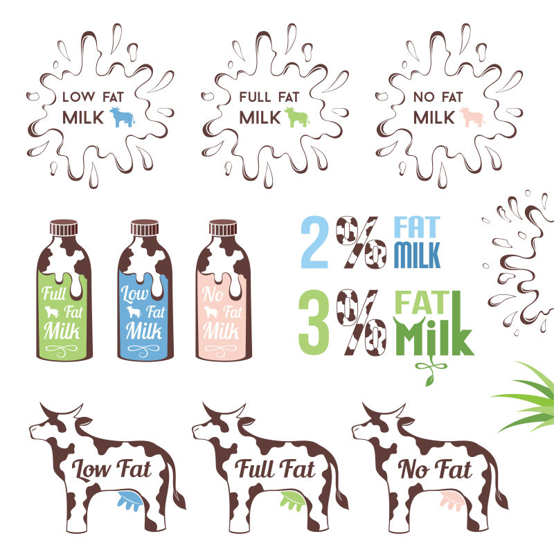 牛奶商业插图矢量设计