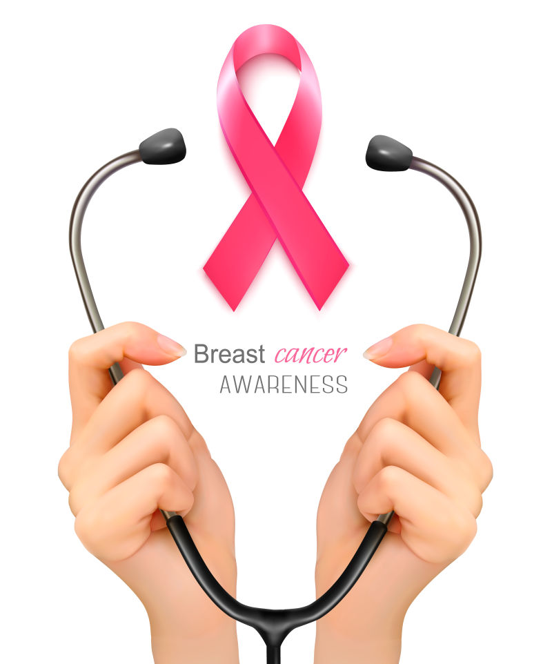 乳腺癌意识宣传海报矢量背景