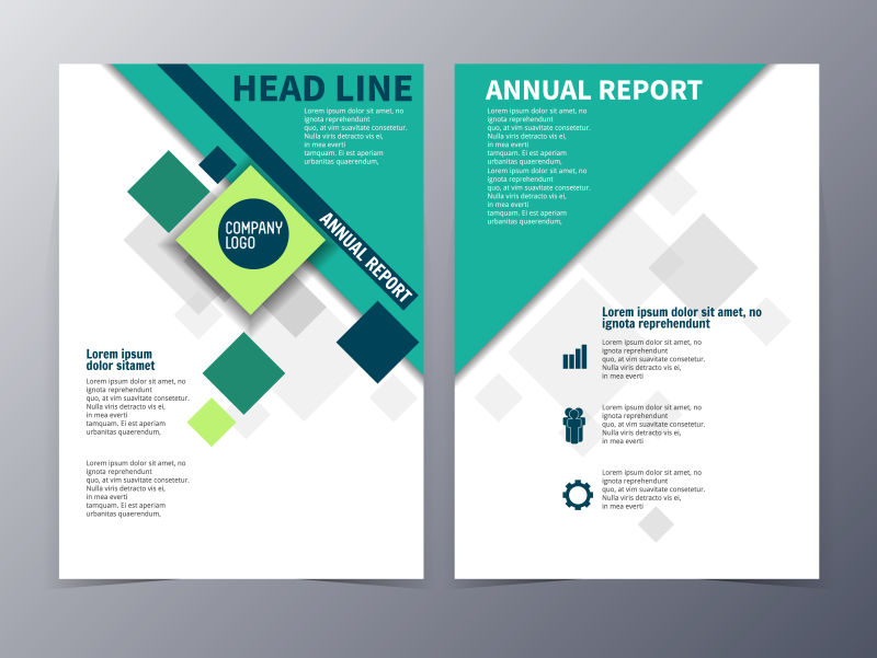 商业科技手册设计矢量三倍的A4Sead用作公司年度报告