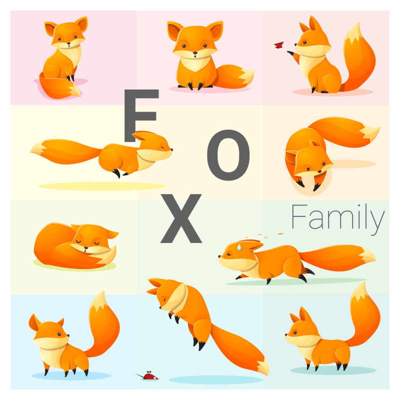 矢量卡通狐狸设计图
