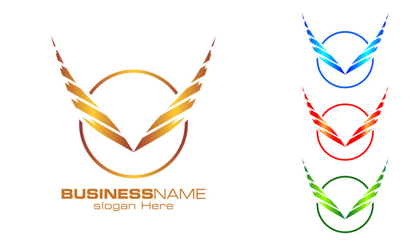 矢量彩色创意鹰logo设计