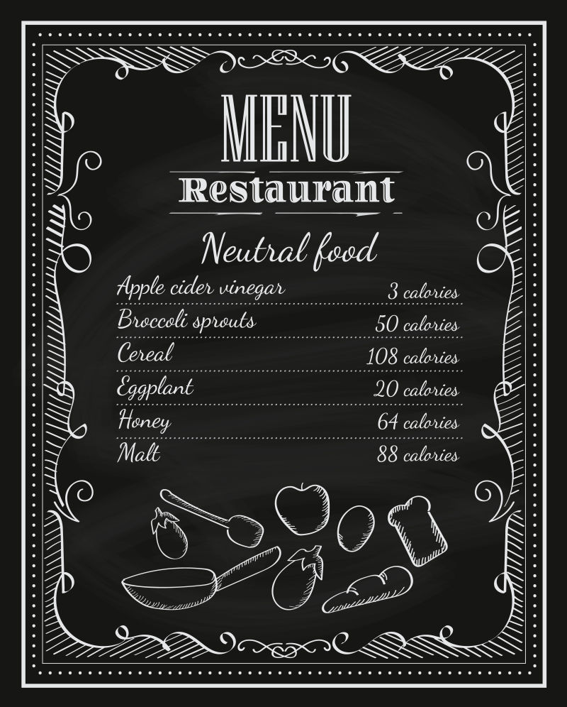 手绘餐厅菜单矢量设计