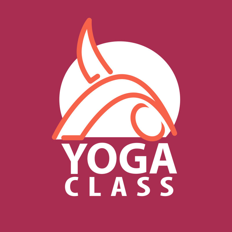 瑜伽中心健身室矢量logo