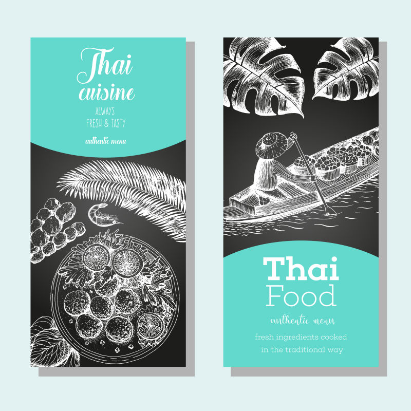 矢量泰国美食海报设计