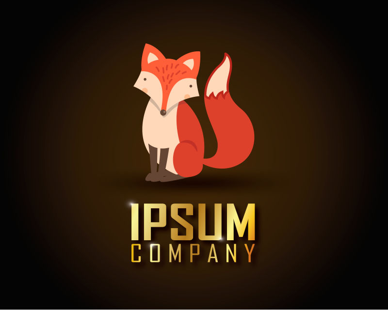 矢量红色狐狸logo设计