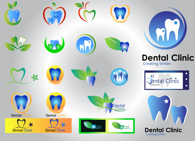 矢量牙科诊所标志