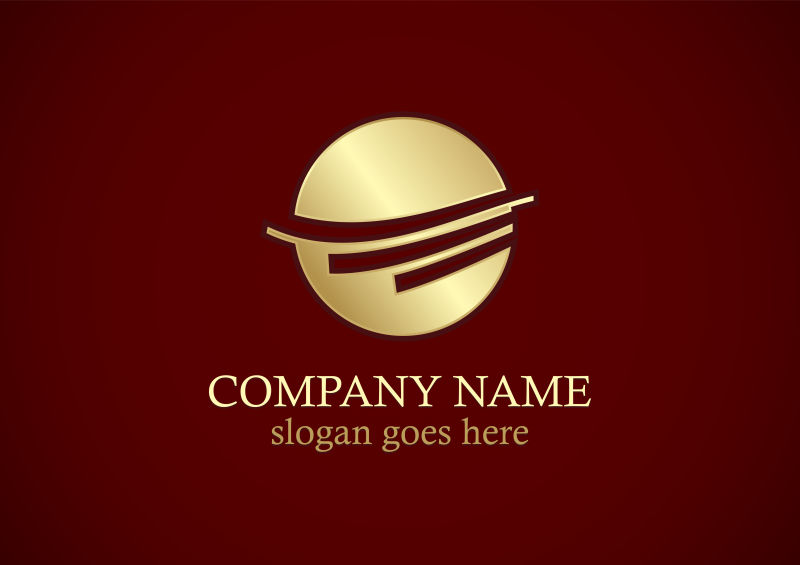 矢量圆形抽象金公司logo标志