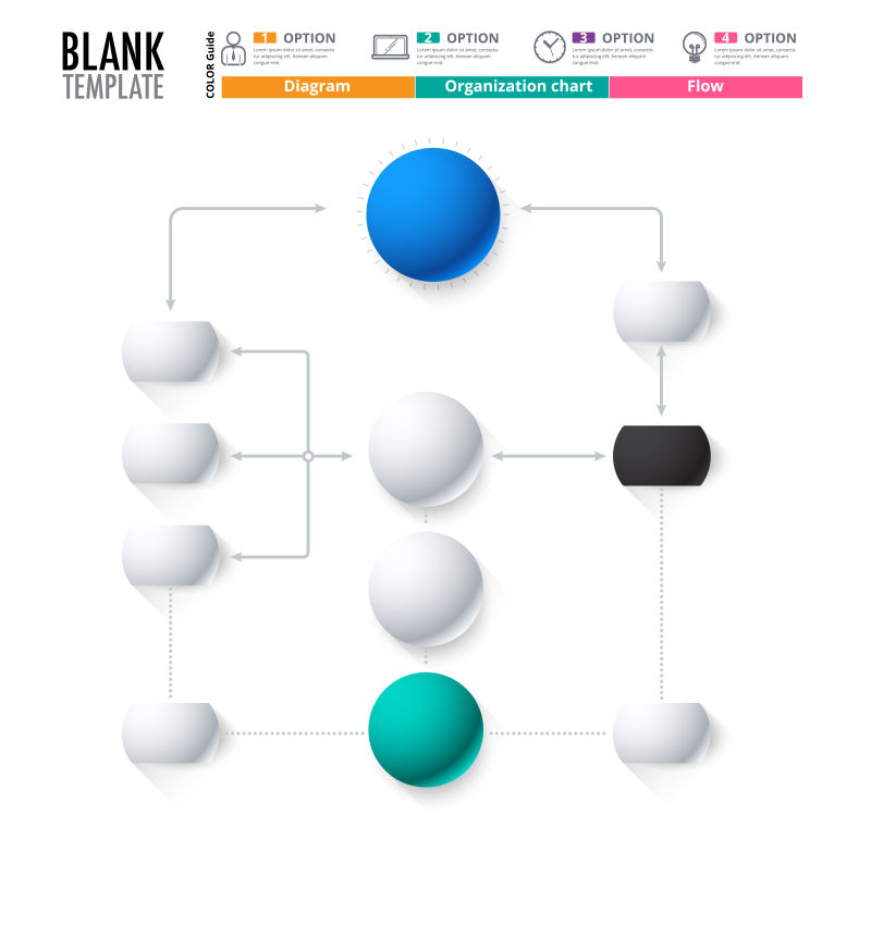 组织结构图流程空白图代替文本矢量