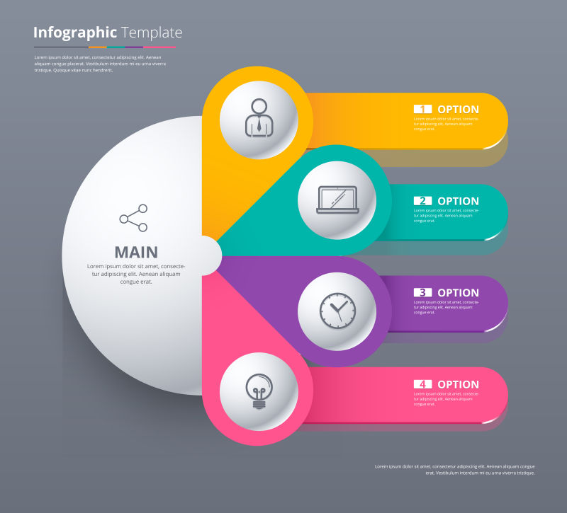 信息图表设计有4种选择矢量