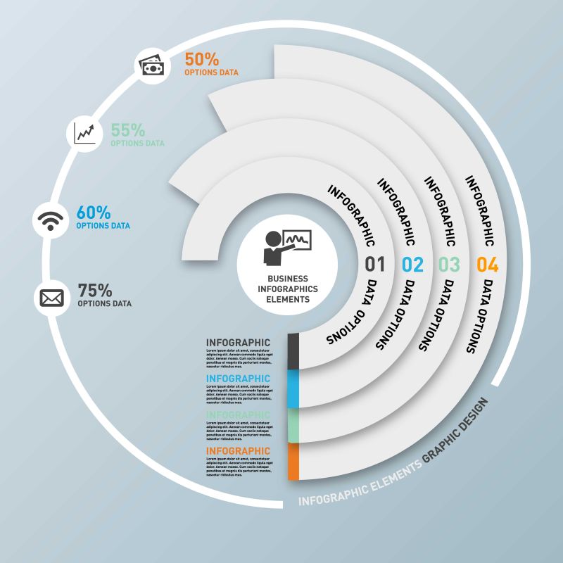 信息图形号码选项设计商业矢量