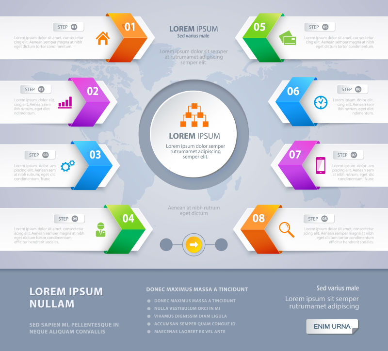 矢量步选项箭横幅信息图表设计