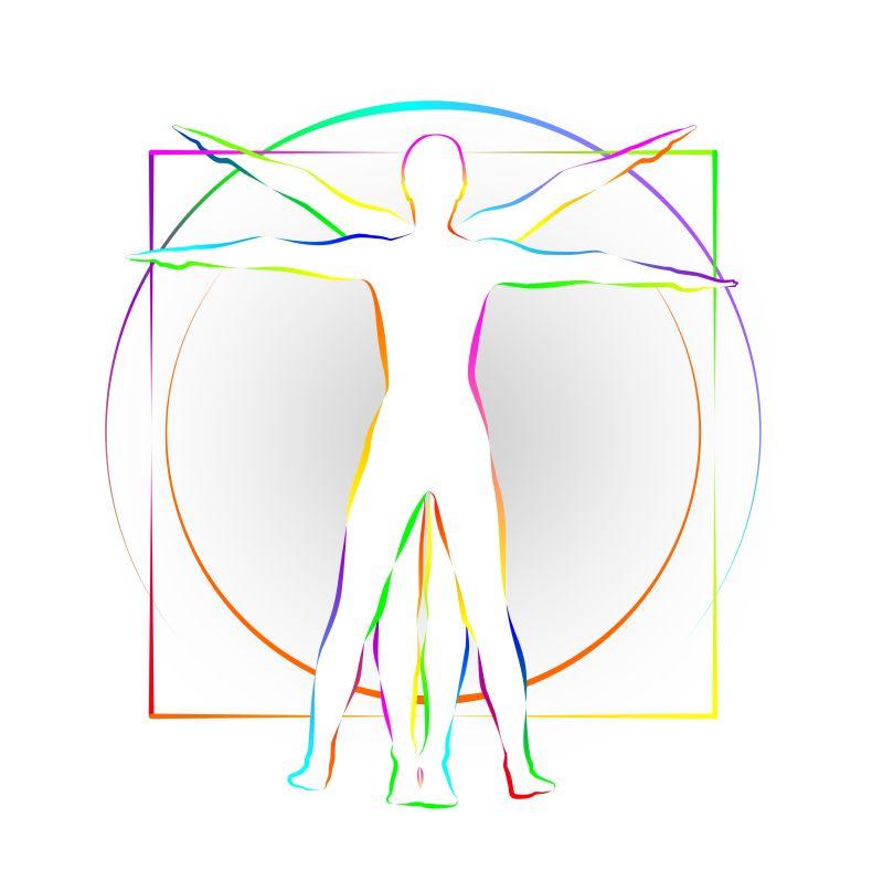 显示人体比例的经典图形矢量