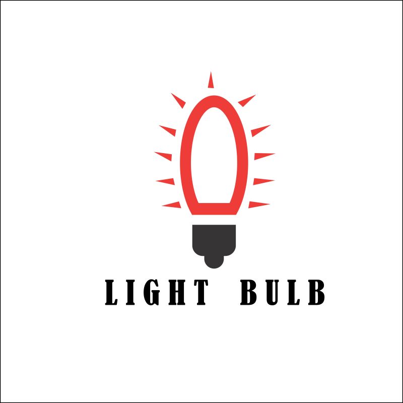矢量发光灯泡logo设计
