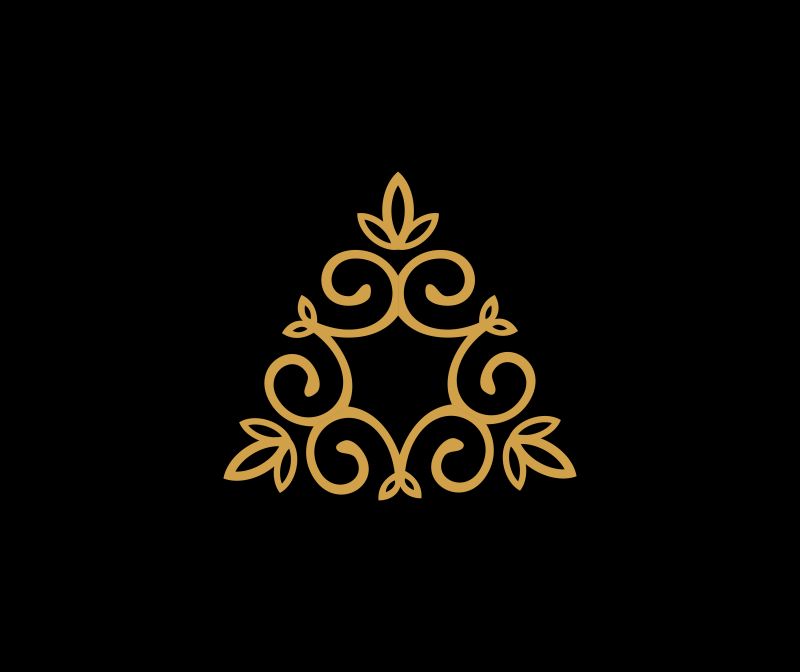 矢量金色三角形花纹创意logo设计
