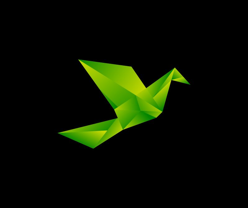 矢量绿色鸟标志设计