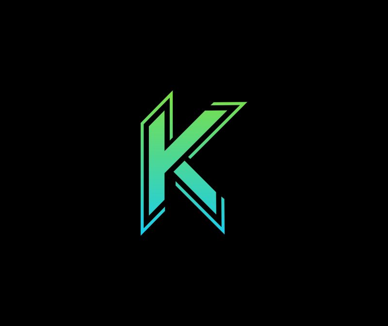 矢量绿色字母K标志